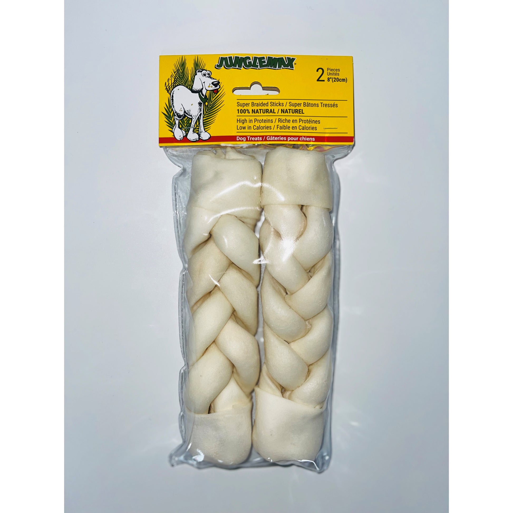 Treat White Braided Stick for Dogs (Original) (20 cm), Pack of 2 Sticks
