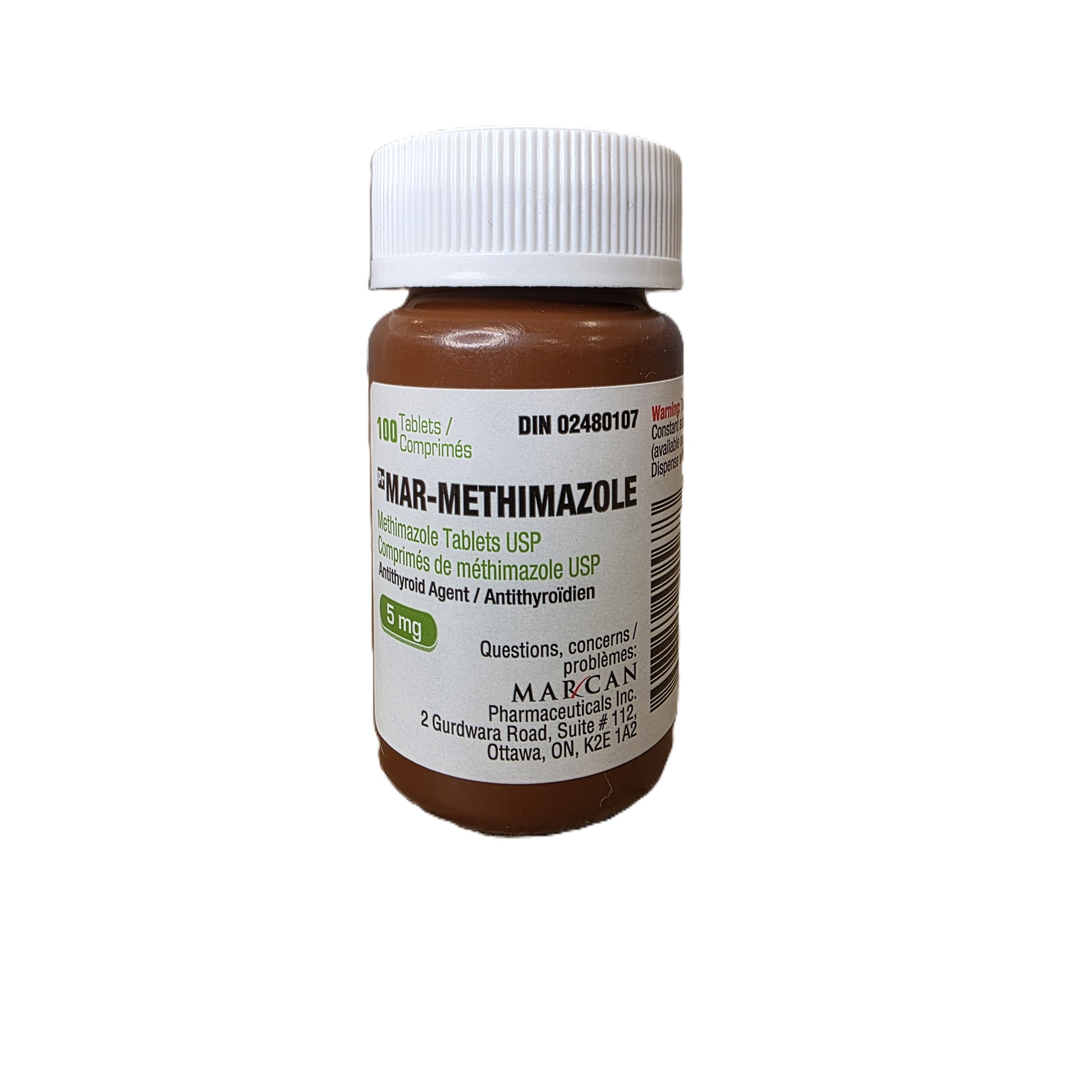 MAR - Methimazole Tablet Bottle of 100 Tablets