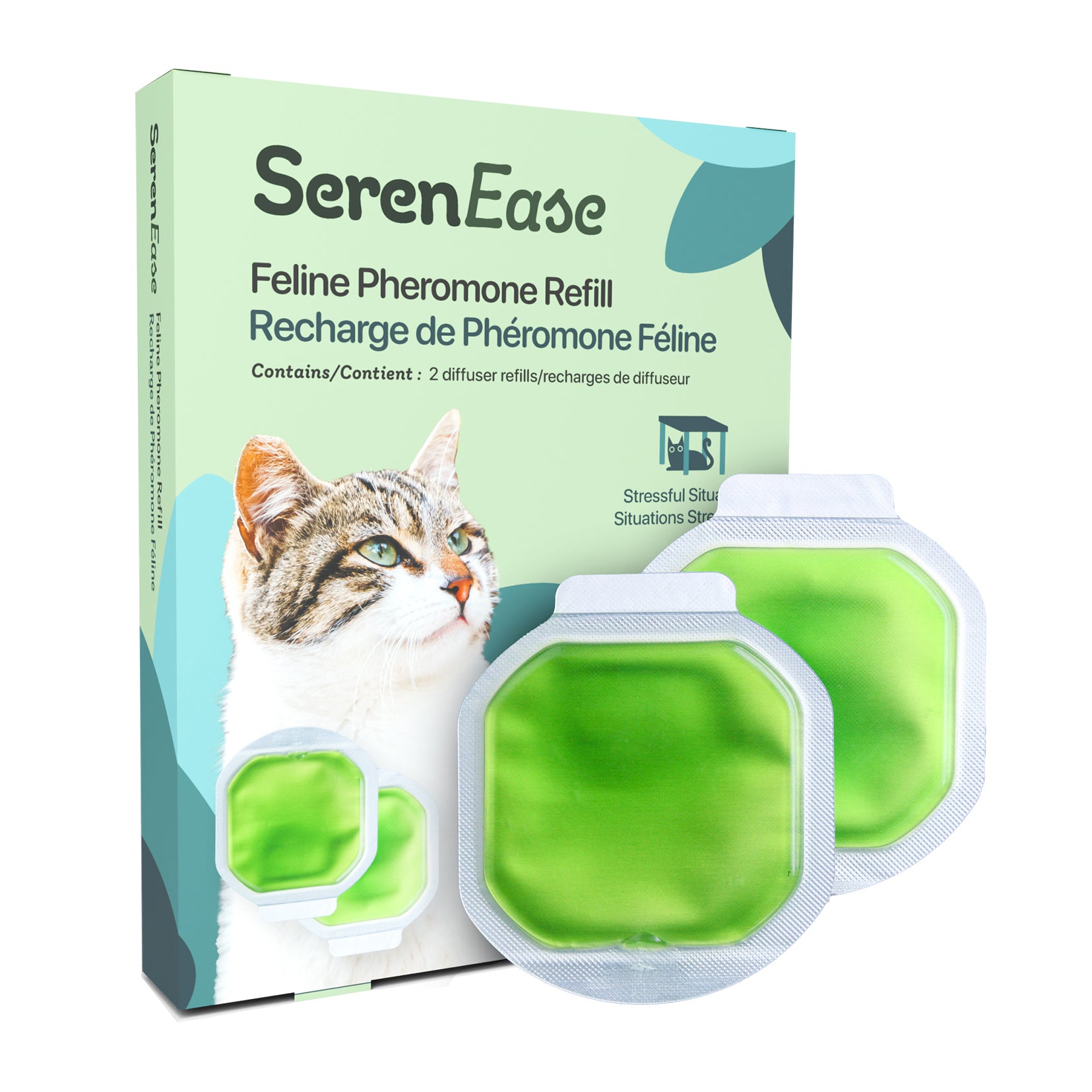 SerenEase Pheromone Diffuser for Cats - Refill Pack of 2