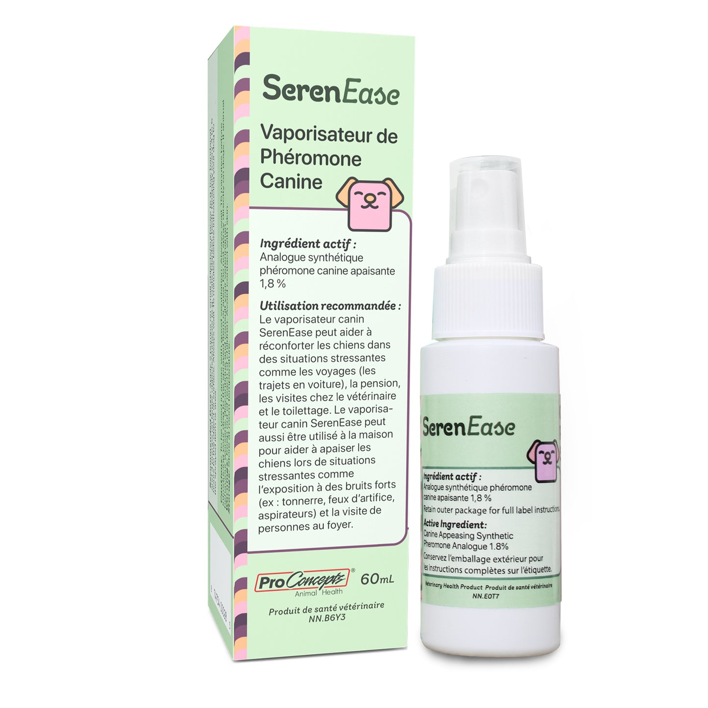 SerenEase Pheromone Spray for Dogs 60 mL Spray Bottle