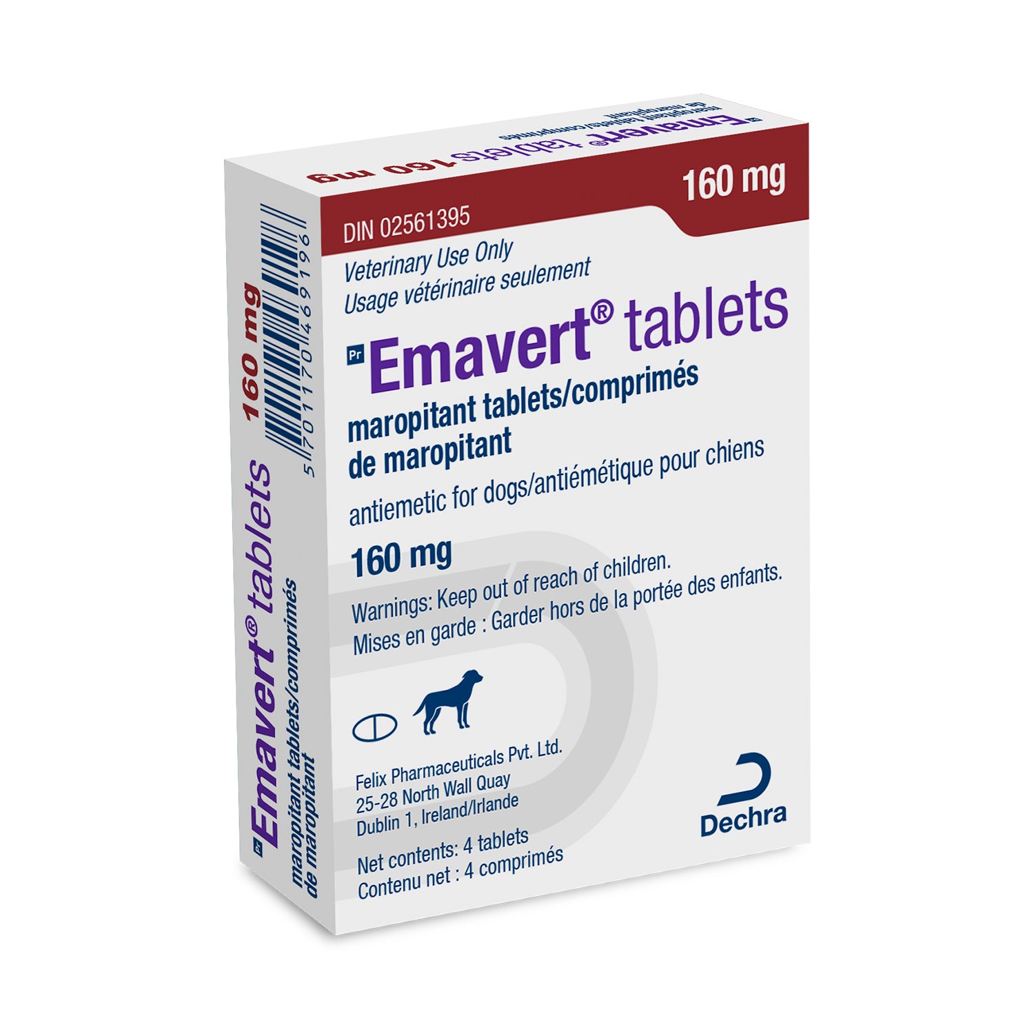 Emavert Tablets for Dogs 4 Tablets 160 mg