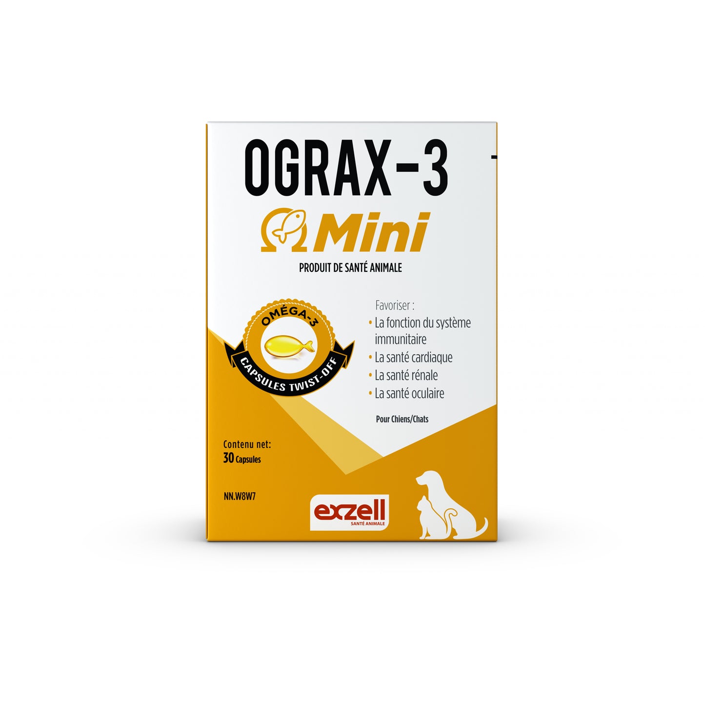 Ograx - 3 Mini Twist - Off Capsules for Cats and Dogs 30 Cap 450 mg