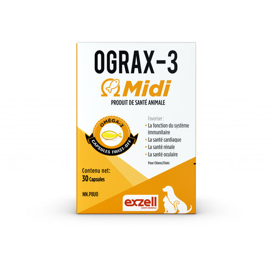 Ograx - 3 Midi Twist - Off Capsules for Cats and Dogs 30 Cap 900 mg