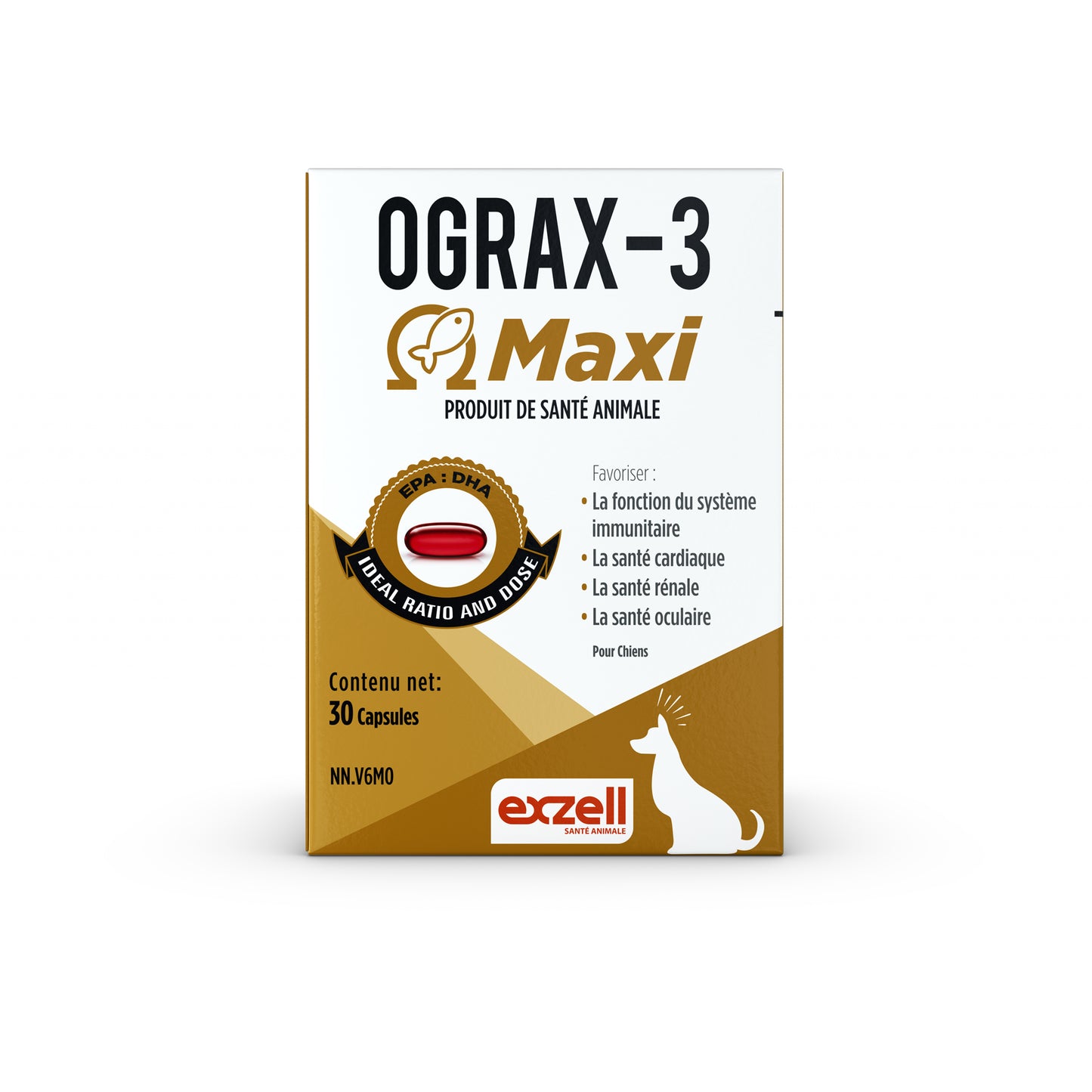 Ograx - 3 Maxi for Dogs 30 Cap 1560 mg