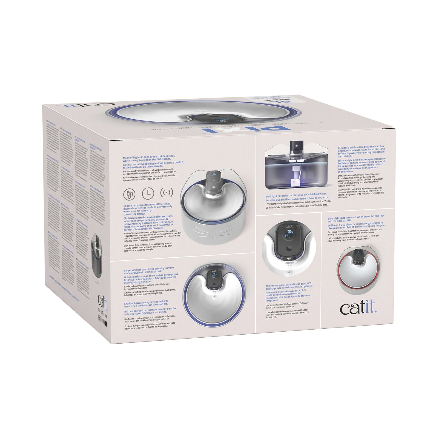 Drinking Fountain Cordless PIXI in Stainless Steel for Cats 1 Unit - additional product view 2