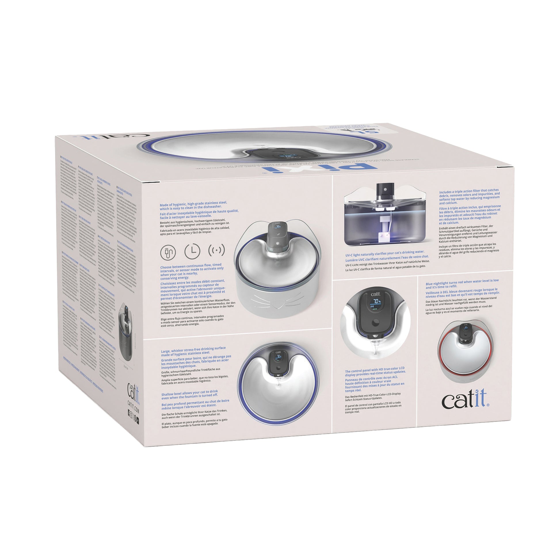 Drinking Fountain Cordless PIXI in Stainless Steel for Cats 1 Unit - additional product view 2
