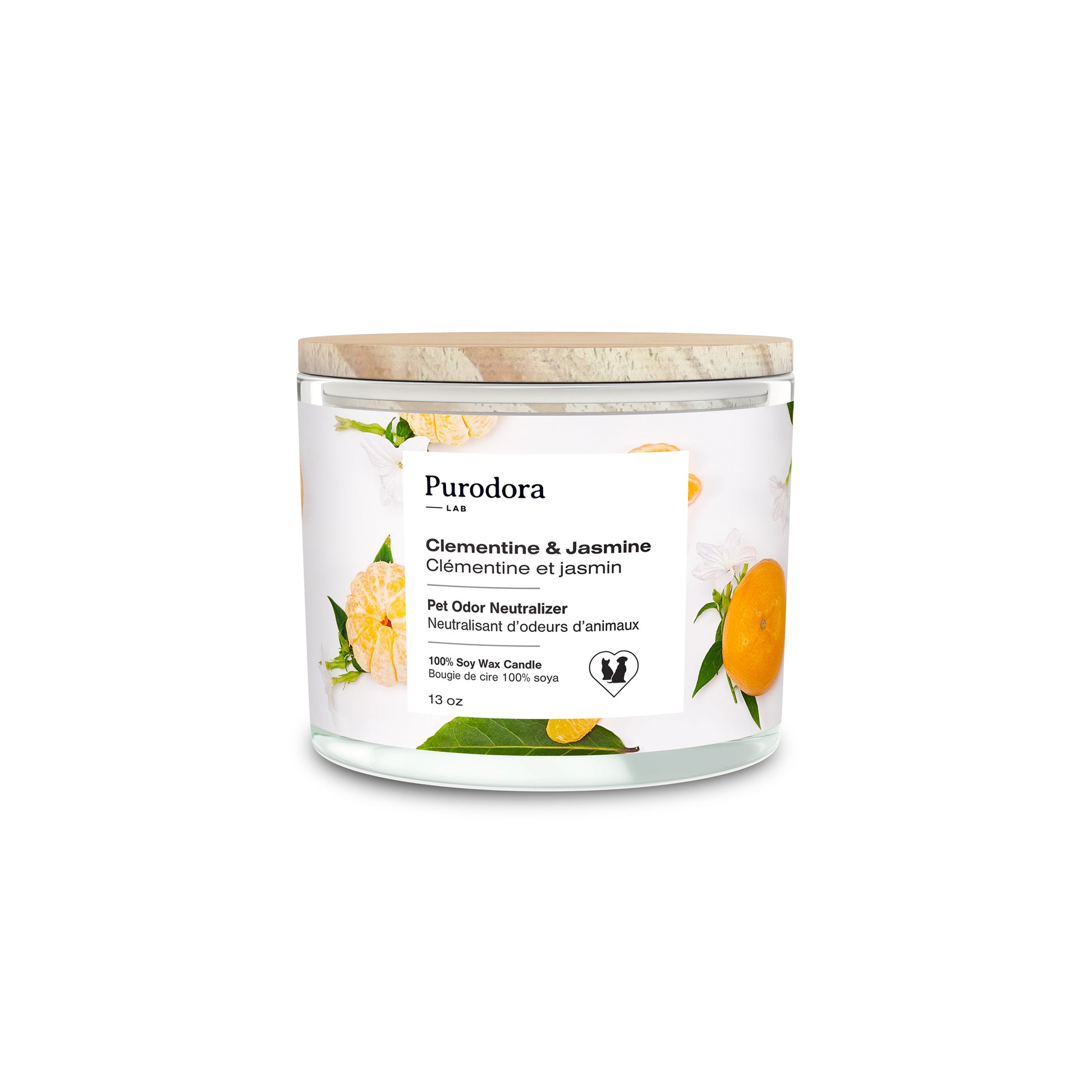Candle Purodora with Odour Eliminator - Clementine & Jasmine 368 g 1 Candle - additional product view 2