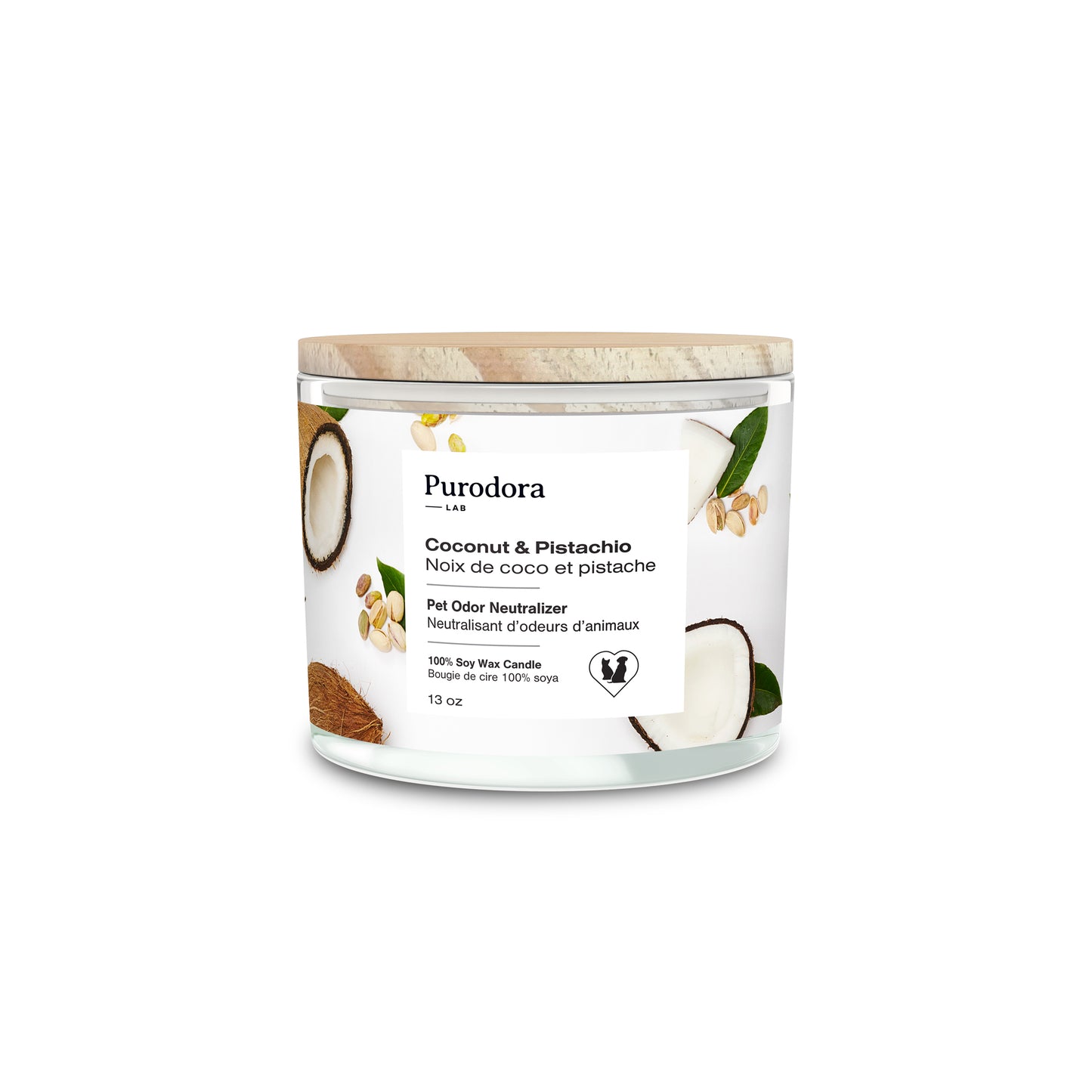Candle Purodora with Odour Eliminator - Coconut & Pistachio 368 g 1 Candle