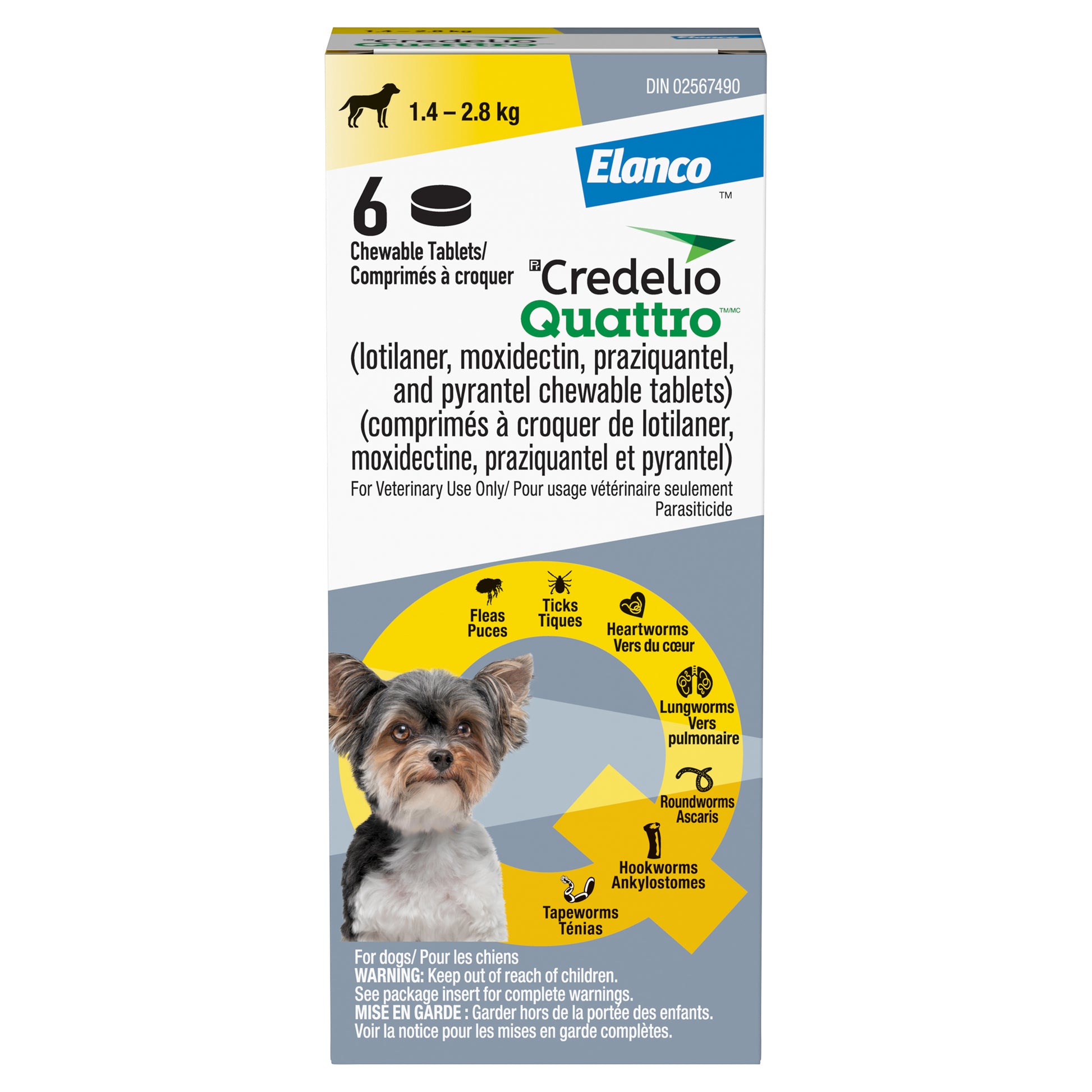Credelio Quattro Chewable Tablets for Dogs 1 Box of 6 Tablets
