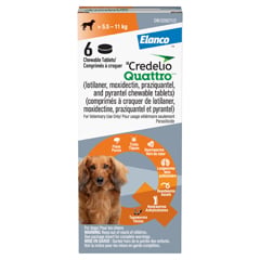 Credelio Quattro Chewable Tablet for Dogs, 5.6 - 11 kg (Orange), 6 Chews - product image 1