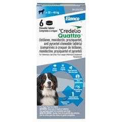Credelio Quattro Chewable Tablet for Dogs, 22.1 - 45 kg (Blue), 6 Chews - product image 1