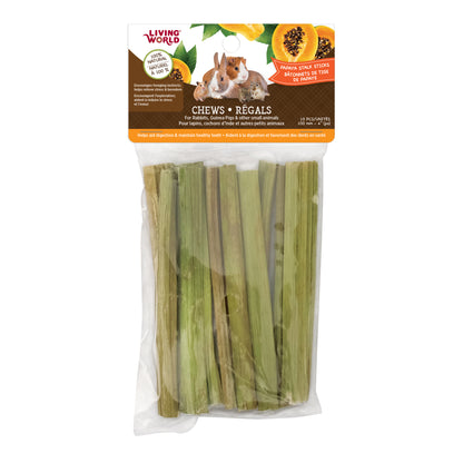 Chew Stick for Small Animals (Papaya) 10 cm Pack of 10 Sticks