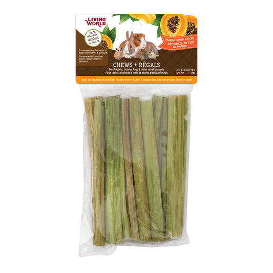 Chew Stick for Small Animals (Papaya) 10 cm Pack of 10 Sticks