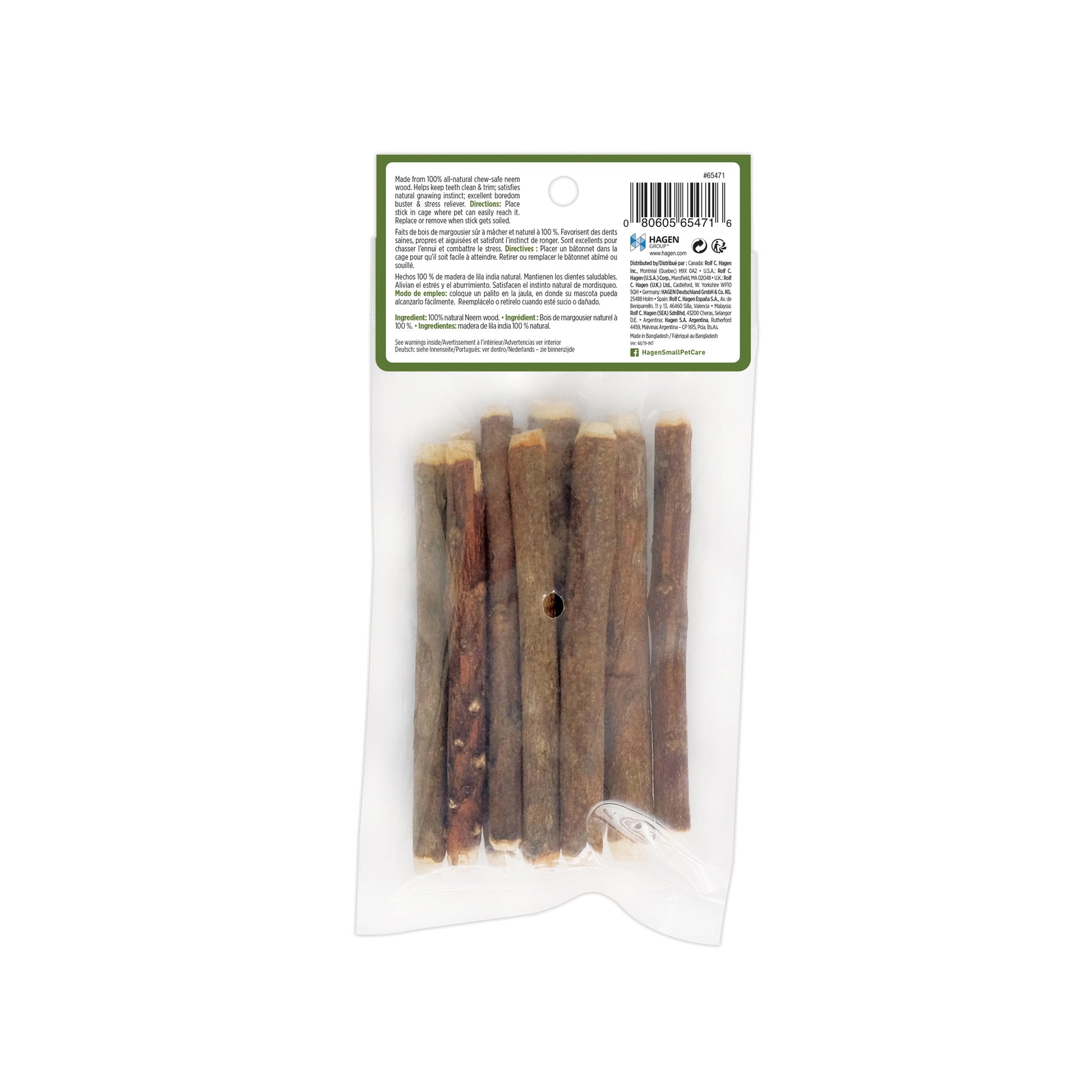 Wood Stick Chew for Small Animals (Neem) 10 cm Pack of 10 Sticks - additional product view 2