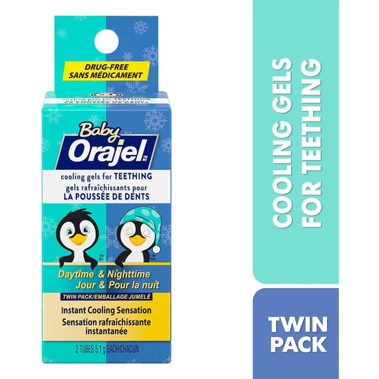 Orajel Baby Daytime and Nighttime Cooling Gels for Teething product package