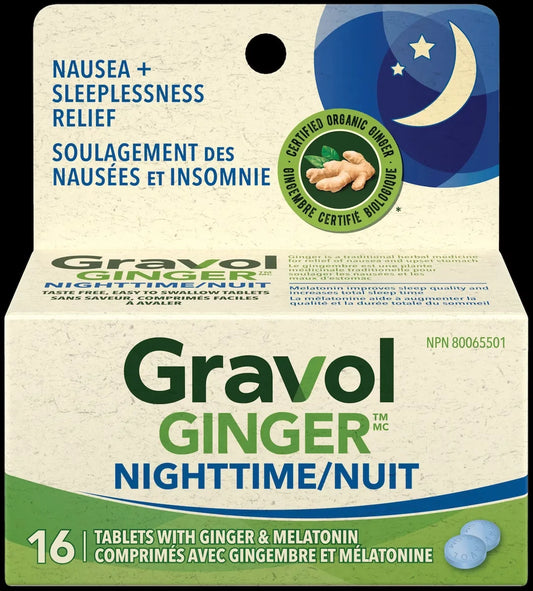 Gravol Ginger Nighttime Tablets with Melatonin product image