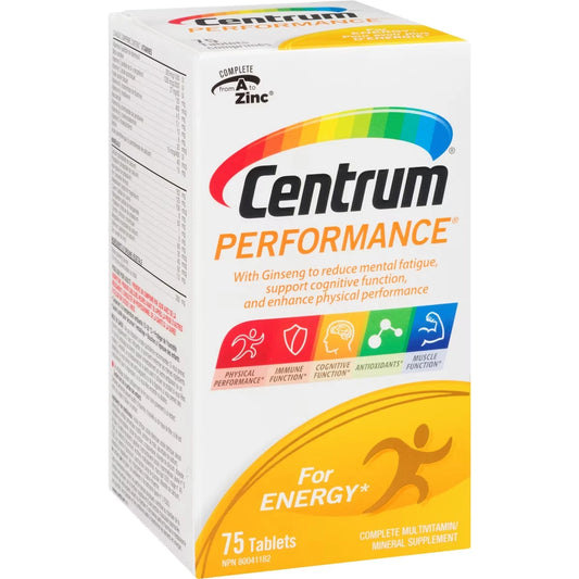 Centrum Performance Multivitamin and Multimineral Supplement Tablets with Ginseng, 75 Count product detail
