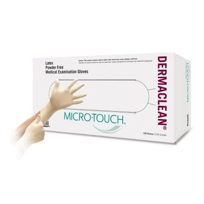 Micro - Touch DermaClean Latex Exam Gloves, Powder-Free, Non-Sterile (Box of 100)