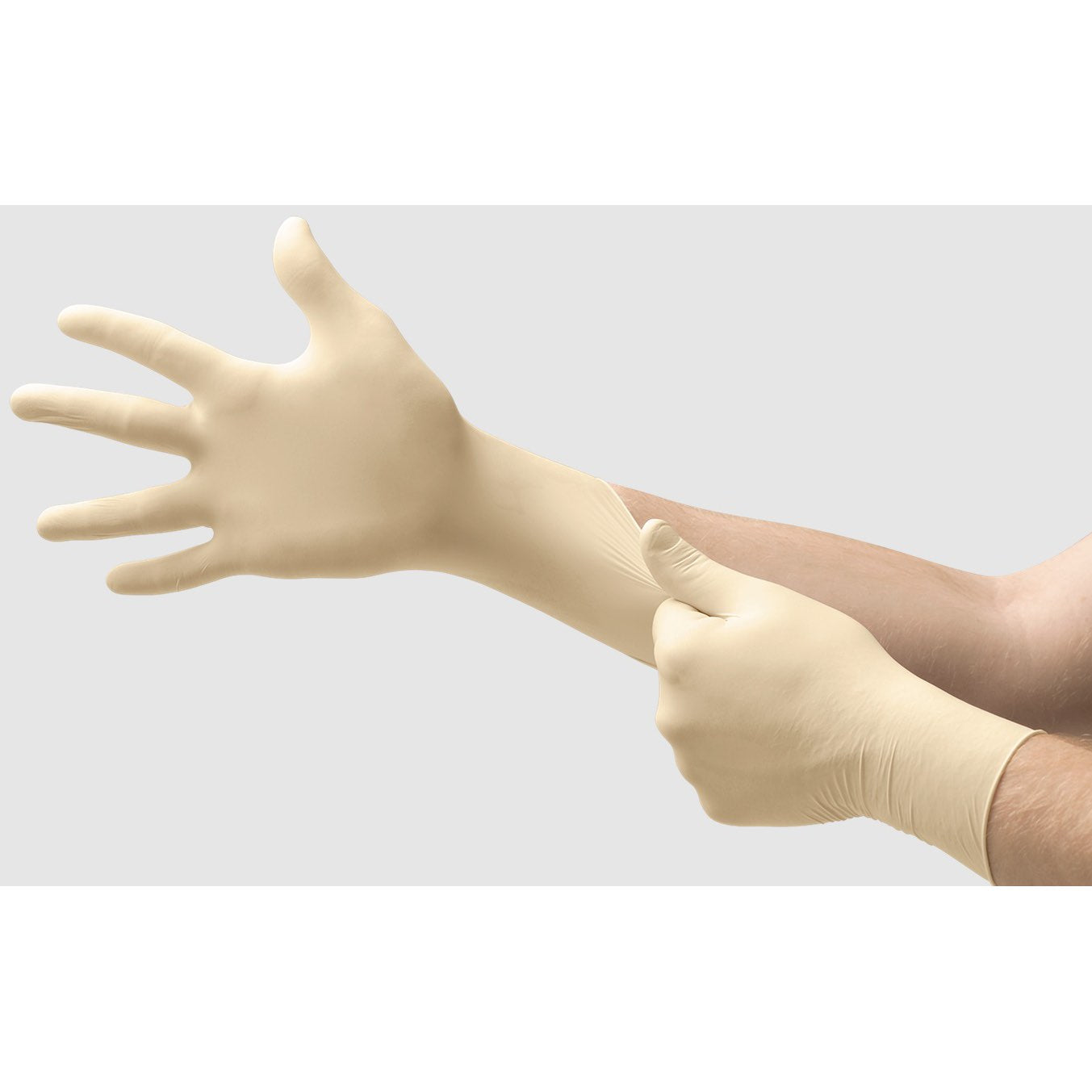 Glove Exam Latex Micro - Touch DermaClean Non Sterile Powder Free Box of 100 Gloves, Natural, Medium - additional product view 2