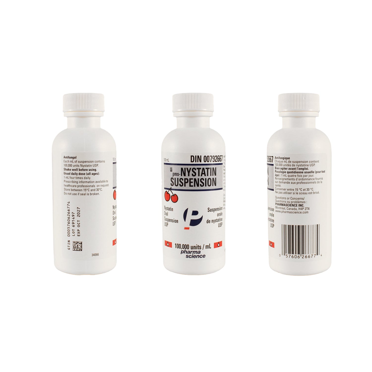 Pms - Nystatin Suspension 1 Bottle of 100 mL