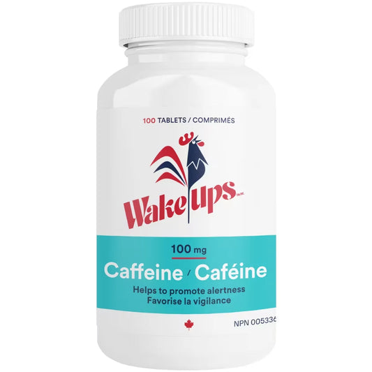 Wakeups 100mg Caffeine Tablets front package