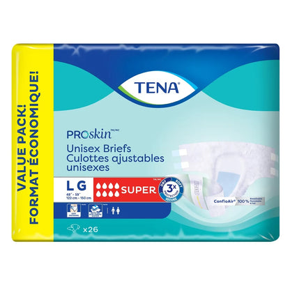 Tena Incontinence Briefs, Super Absorbency, Large front package