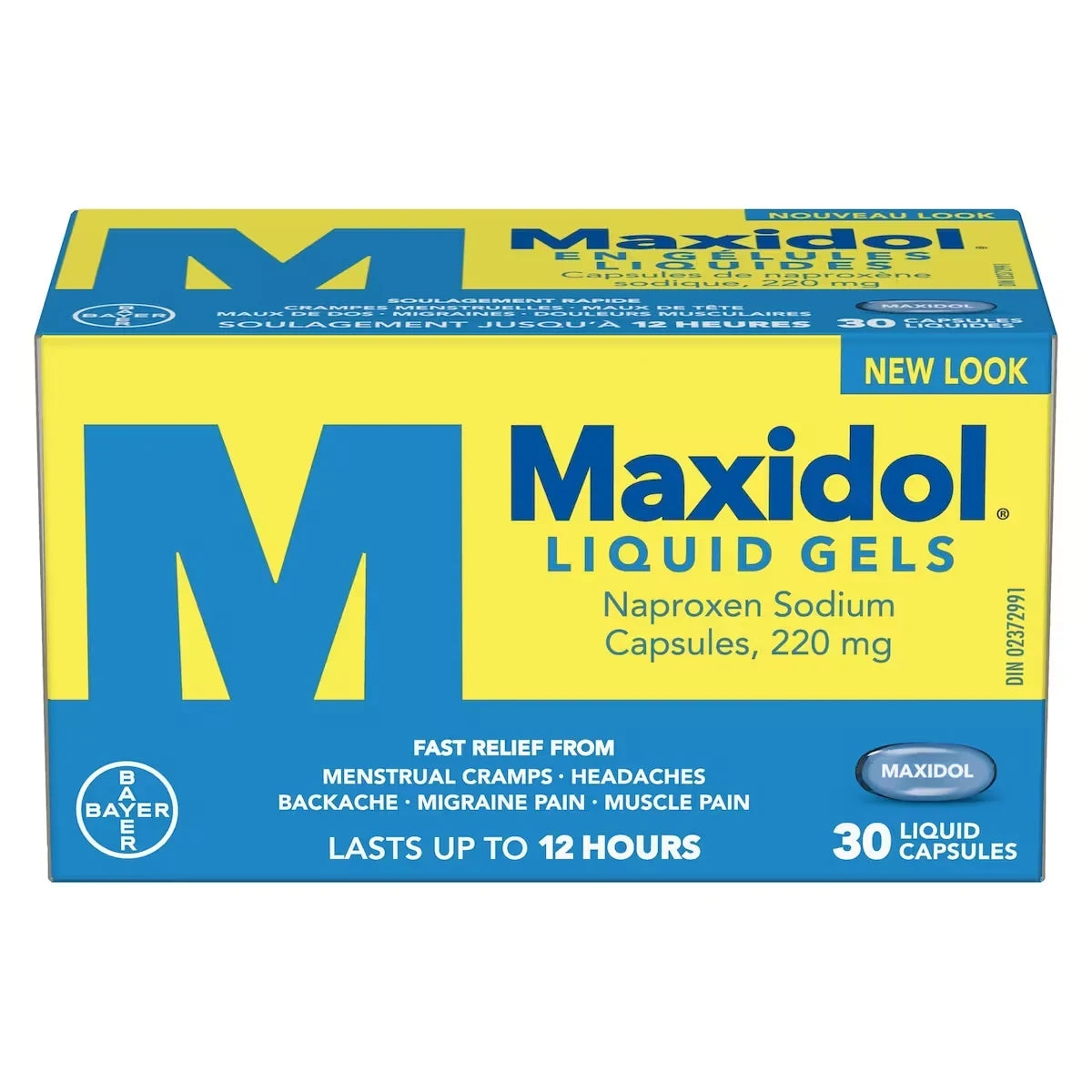 Maxidol Liquid Gels, 220 mg product package