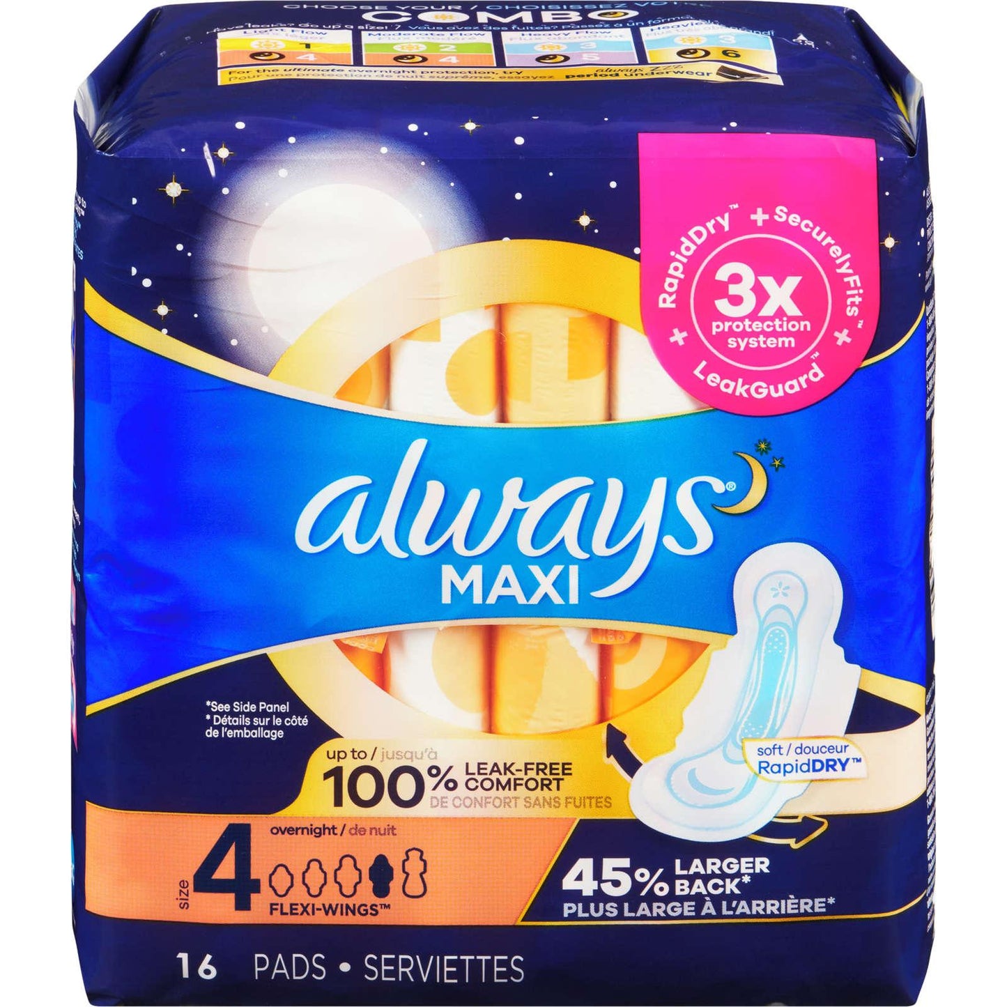 Always Maxi - Taille 4 avec Flexi-wings pack de 16