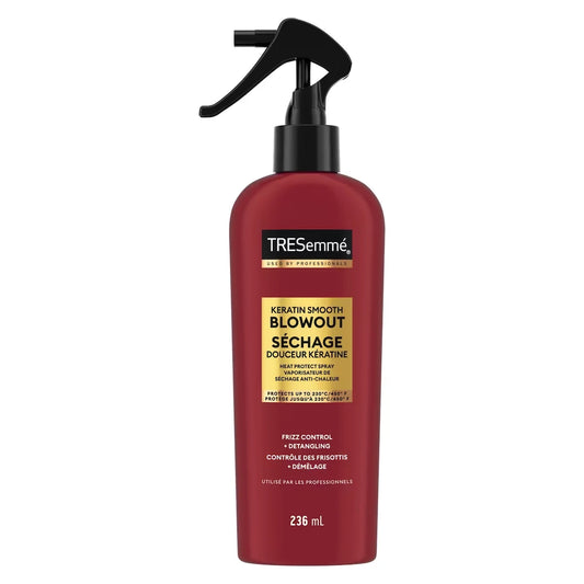 TRESemmé Heat Protection Spray for silky, smooth hair Keratin Smooth heat protect spray with Keratin and Marula Oil front package