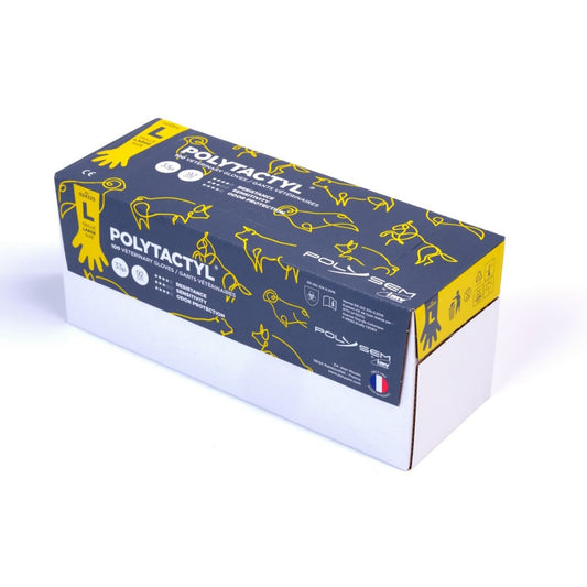 Veterinary Gloves Polytactyl (Yellow) Box of 100 Gloves