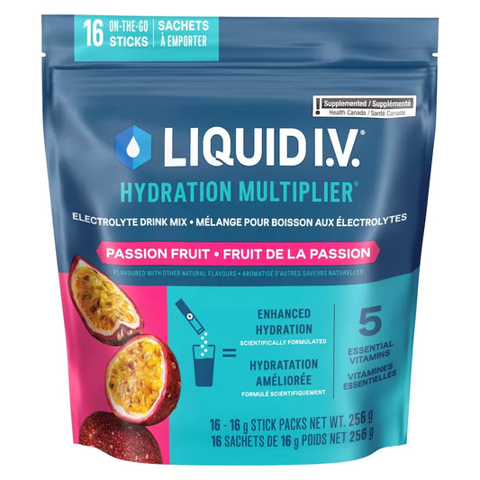 Liquid I.V Electrolyte Drink Mix Passion Fruit 16 CT 16 count front package