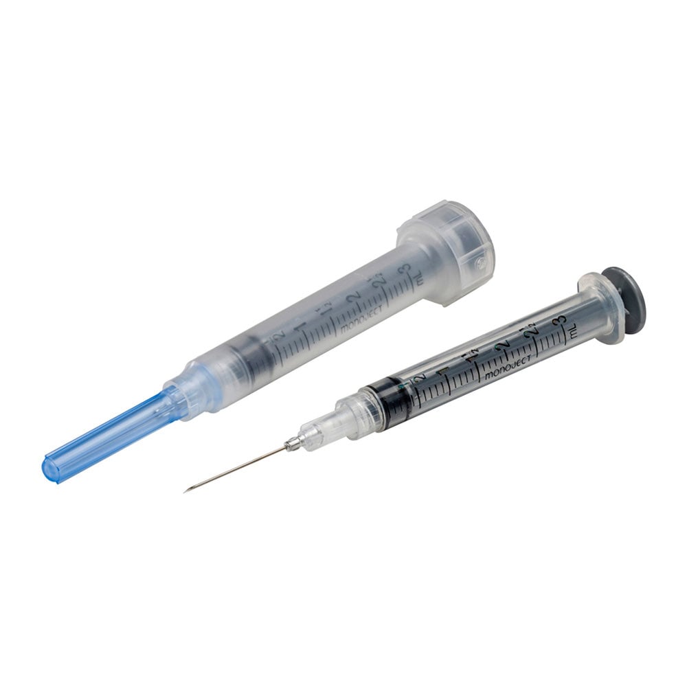 Syringes 3 mL LS with Needle Monoject Vet Rigid Pack of 100 Syringes 20 g x 1 in