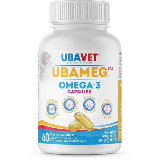 Ubameg EFA Omega 3 Capsules for Cats 60 Cap 1000 mg