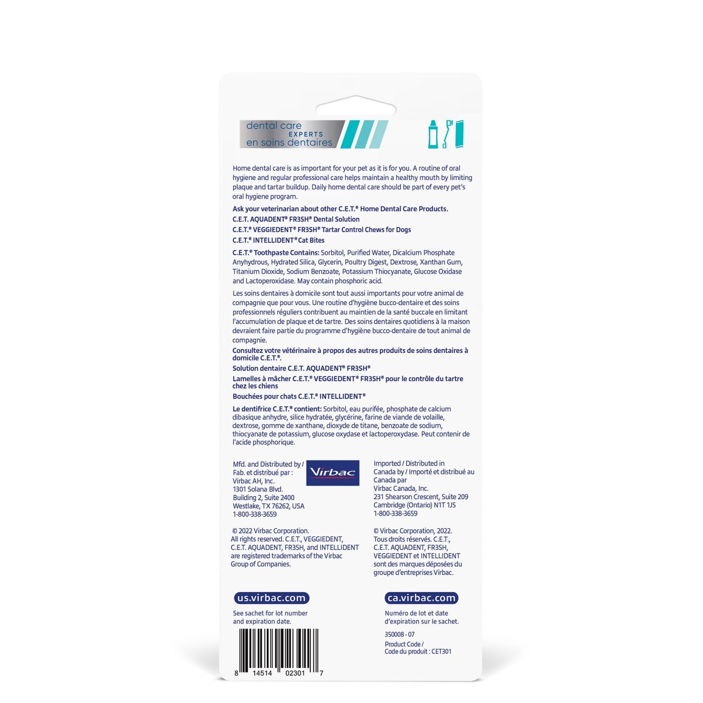 C.E.T.. Fingerbrush and Toothpaste Kit for Cats and Dogs (Chicken) 1 Kit - additional product view 2