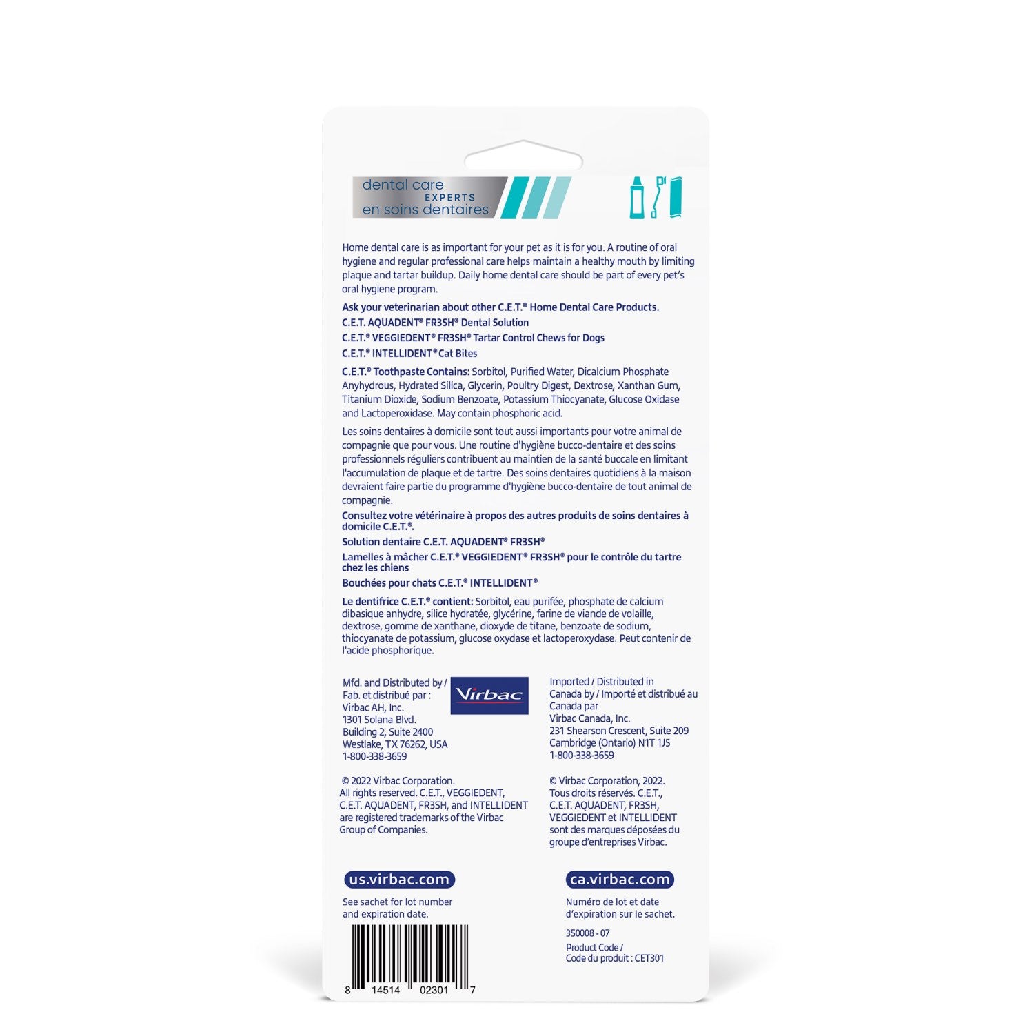 C.E.T.. Fingerbrush and Toothpaste Kit for Cats and Dogs (Chicken) 1 Kit - additional product view 2