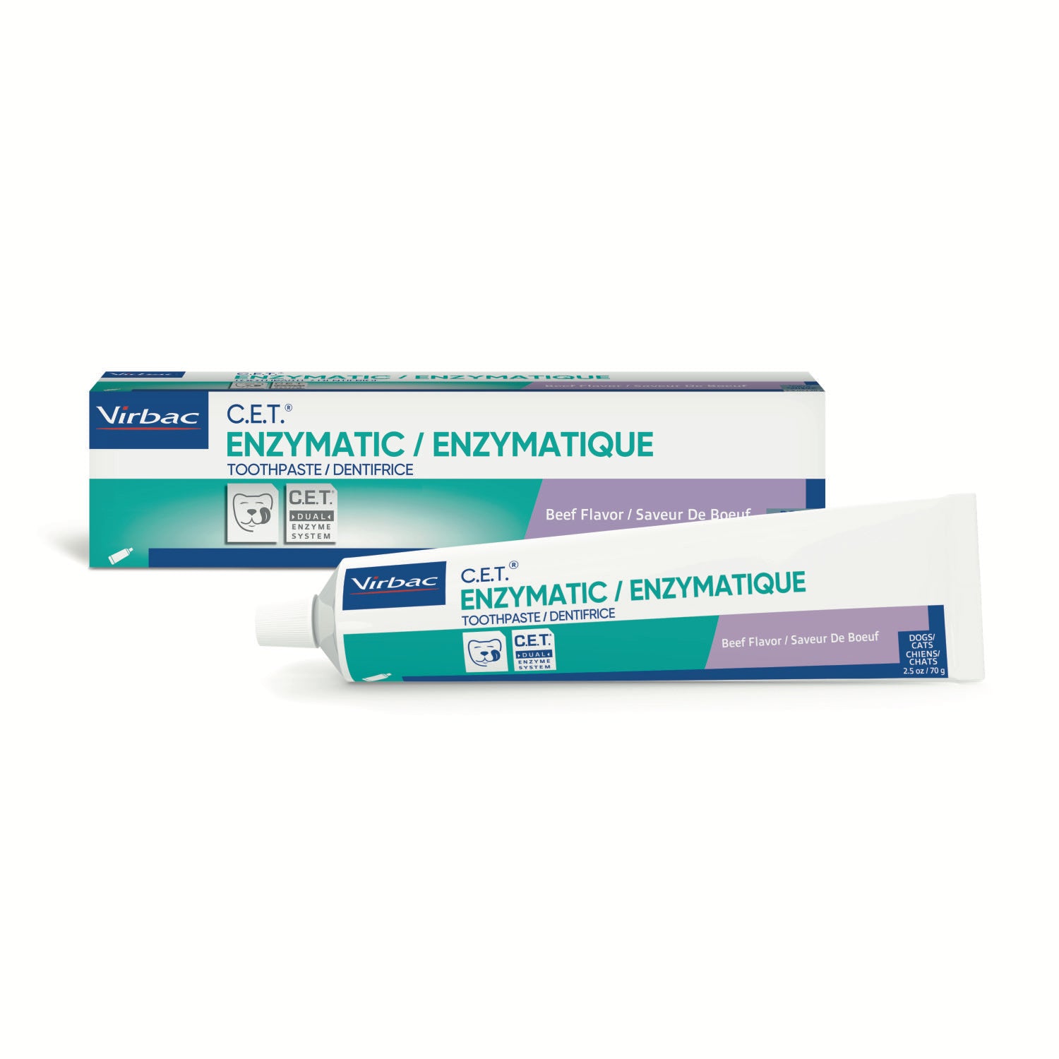 C.E.T.. Enzymatic Toothpaste Dor Cats and Dogs (Beef) 70 g Tube