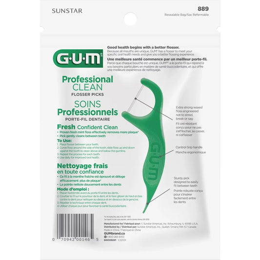 Gum Professional Clean Flossers Picks 150 Unit product detail