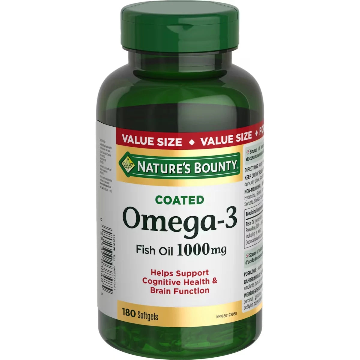 Natures Bounty Omega-3 Fish Oil, 1000 mg, Softgels front package