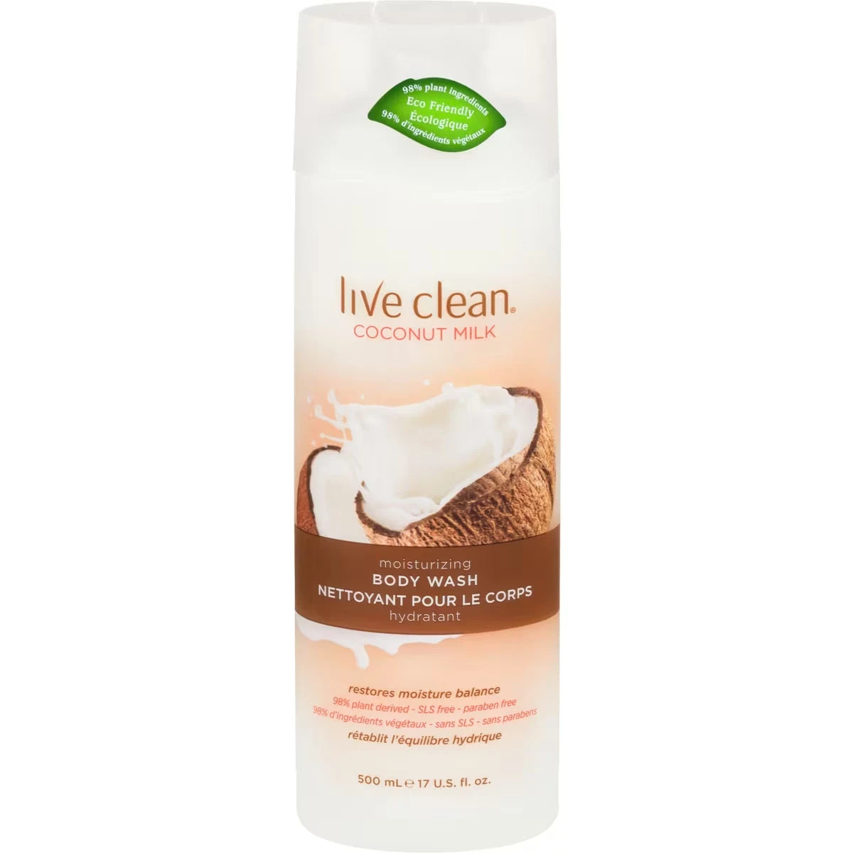 Live Clean Coconut Milk Moisturizing Body Wash front package