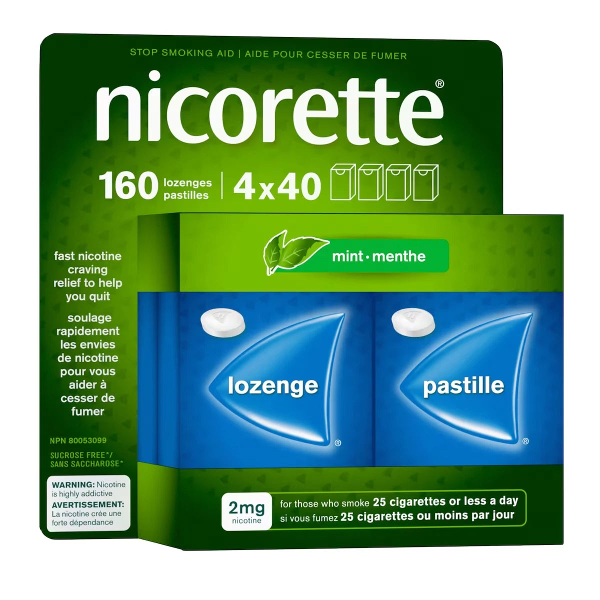 Nicorette Nicotine Lozenges, 2 mg, Mint product detail