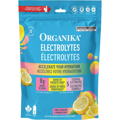 Organika Electrolyte Stick-Pink lemonade front package