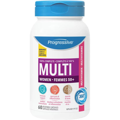 Progressive 100% Complete Multi for Women 50+ 60 count front package
