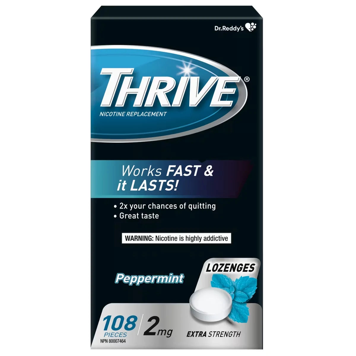 Thrive Lozenges 2mg, Peppermint front package