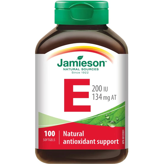 Jamieson Vitamin E 200 UI/134 mg AT front package