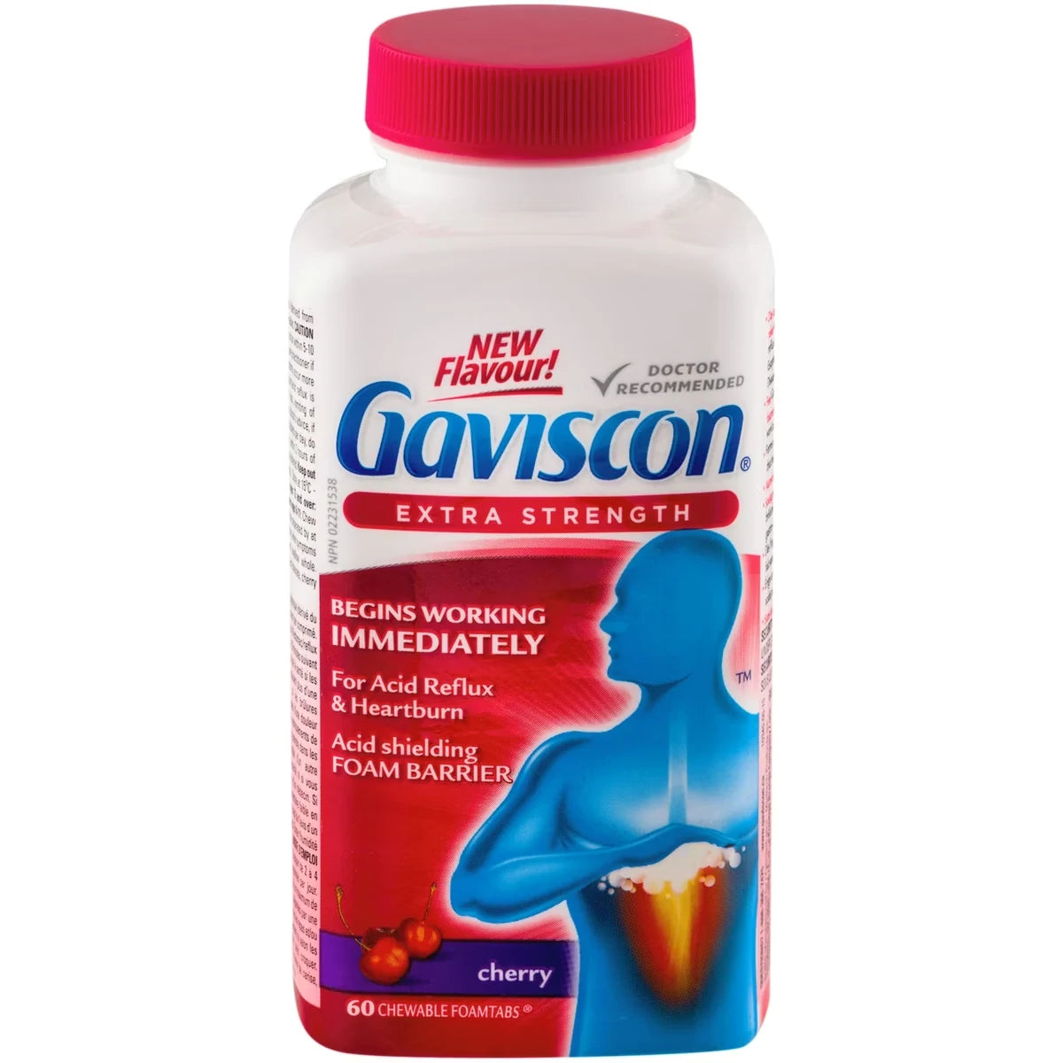 Gaviscon Extra Strength Chewable Foamtabs Cherry front package