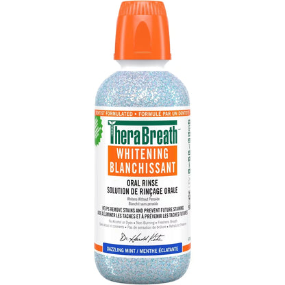 TheraBreath Whitening Oral Rinse - Dazzling Mint front package