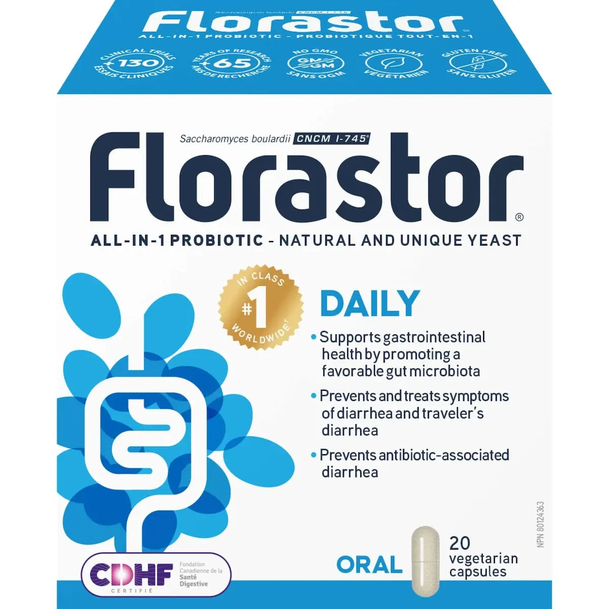 Florastor Daily 20 caps front package