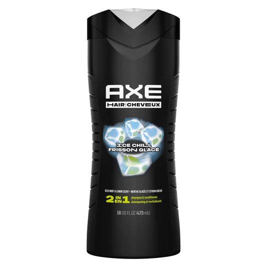 Axe 2-in-1 Shampoo and Conditioner for Clean & Strong Hair Ice Chill Iced Mint & Lemon Men's Shampoo & Conditioner in a front package