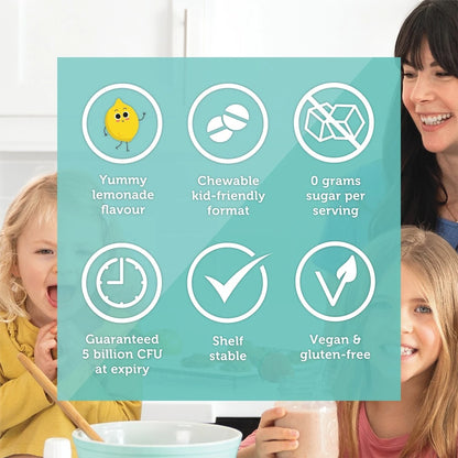 Genuine Health Advanced Gut Health Chewable Probiotic for Kids, Lemonade Flavor, 5 Billion CFU product detail