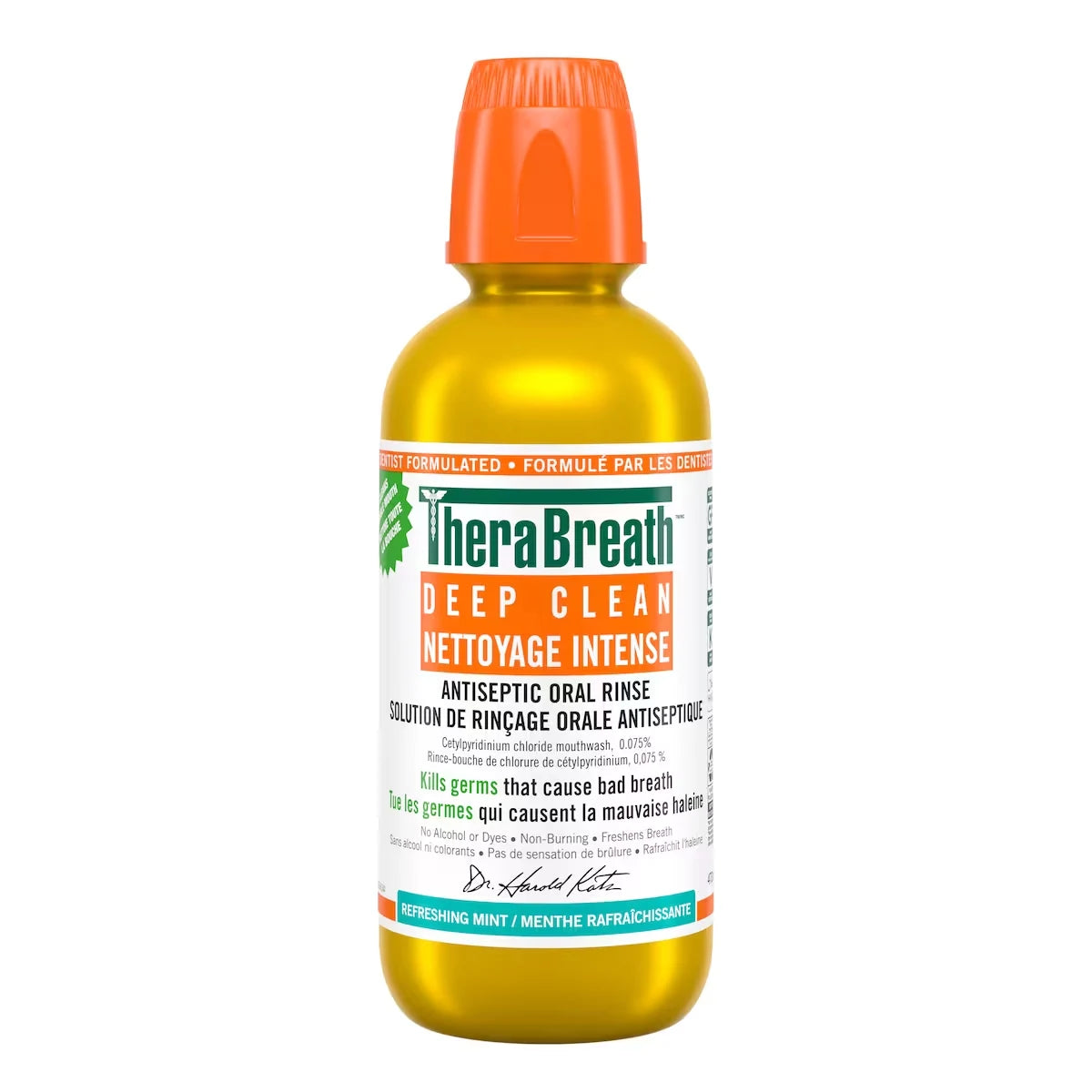 TheraBreath Deep Clean Antiseptic Oral Rinse Refreshing Mint front package